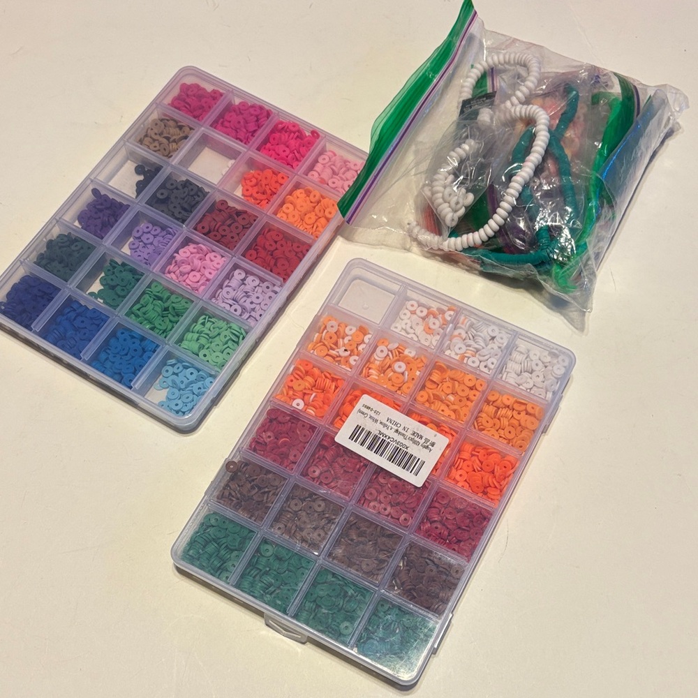 Colorful Rainbow Clay Beads Set for Crafting - Picture 2 of 7